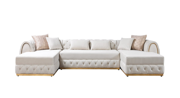 Jessie Velvet Double Chaise Sectional