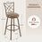 2 Pieces Swivel Plush Fabric Cushioned Bar Stool Set