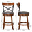 Set of 2 Bar Stools 360-Degree Swivel Dining Bar Chairs with Rubber Wood Legs