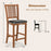 2-Piece Bar Chair Set Counter Height Bar Stool with Backrest