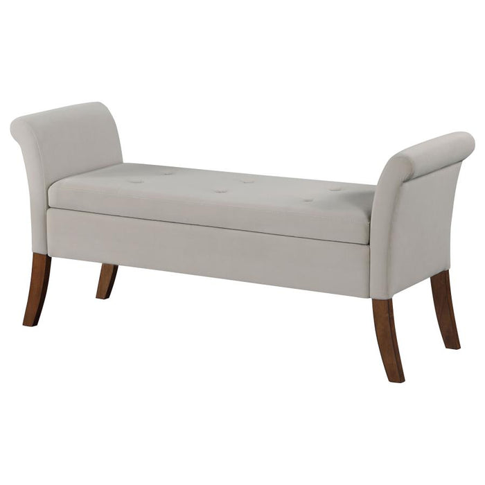 Farrah Upholstered Rolled Arms Storage Bench