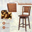 2 Pieces 24.5 Inch Bar Stools with Rattan Back and Swivel Seat