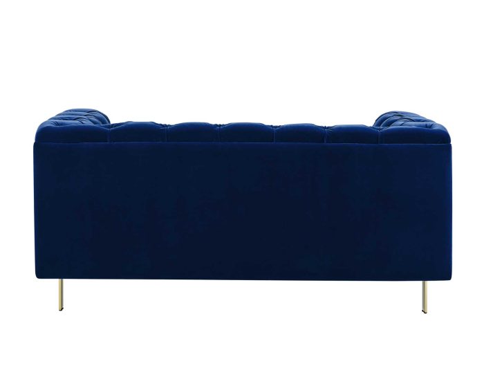 Charlene Velvet Button Tufted Rolled Arm Chesterfield Loveseat