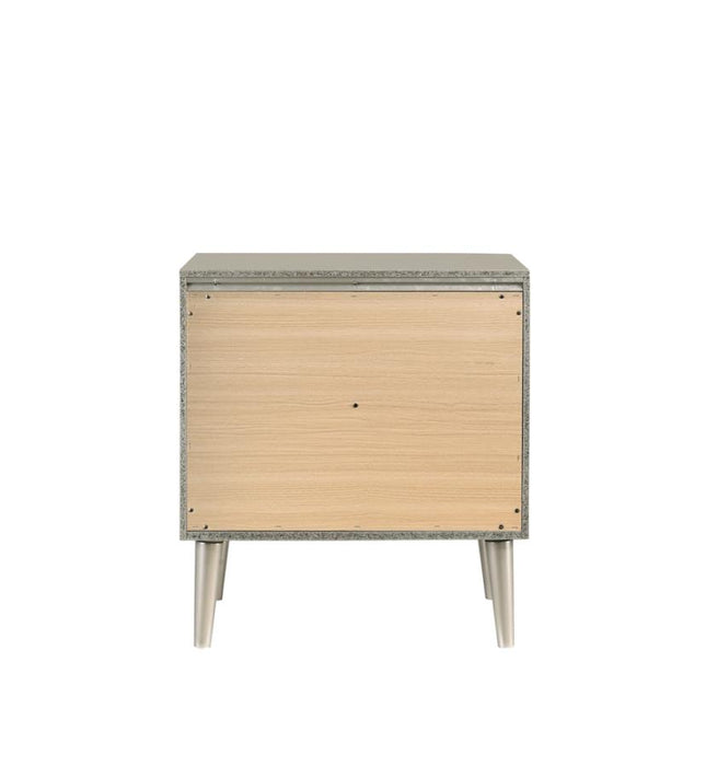 Ramon 2-drawer Nightstand Metallic Sterling