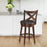 Swivel X-back Upholstered Counter Height Bar Stool with PVC Cushioned Seat