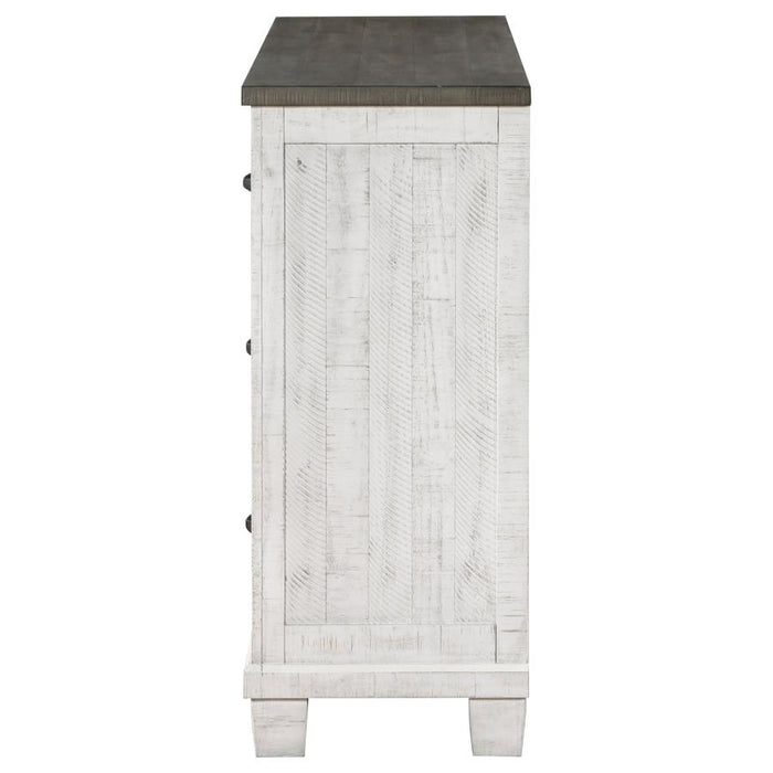 Lilith 7-drawer Dresser Distressed Distressed Grey and White