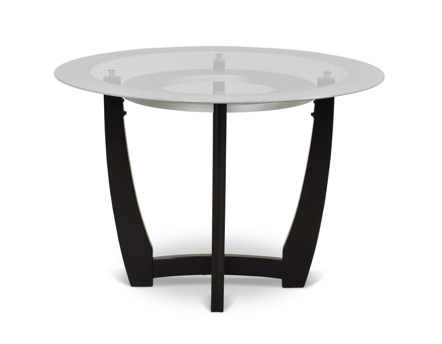 Verano 5 Piece Set (Glass Top Table & 4 Black Side Chairs)