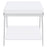 Marcia Wood Rectangular End Table White High Gloss and Chrome