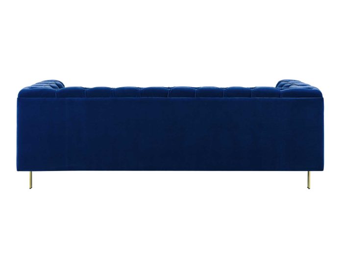 Charlene Velvet Button Tufted Rolled Arm Chesterfield Sofa
