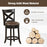 26/31 Inch Swivel Bar Stool with Curved Backrest PU Leather Seat and Footrest Brown