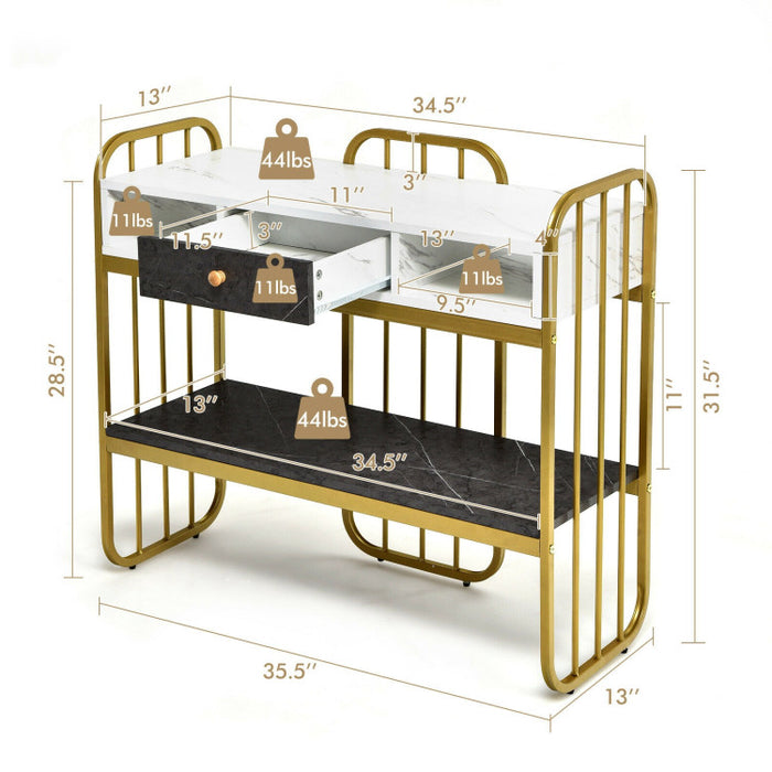 Console Table with Drawer Storage Shelf Wide Tabletop