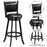 2 Pieces 29 Inch Wooden Swivel Height Bar Stool with PVC Cushioned Seat