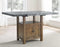 Grayson 60-inch Marble Top Counter Storage Table