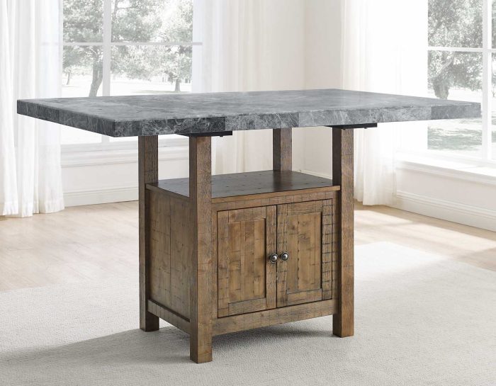 Grayson 60-inch Marble Top Counter Storage Table