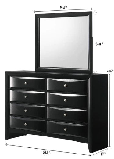 Fallon Black Bedroom Dresser Mirror