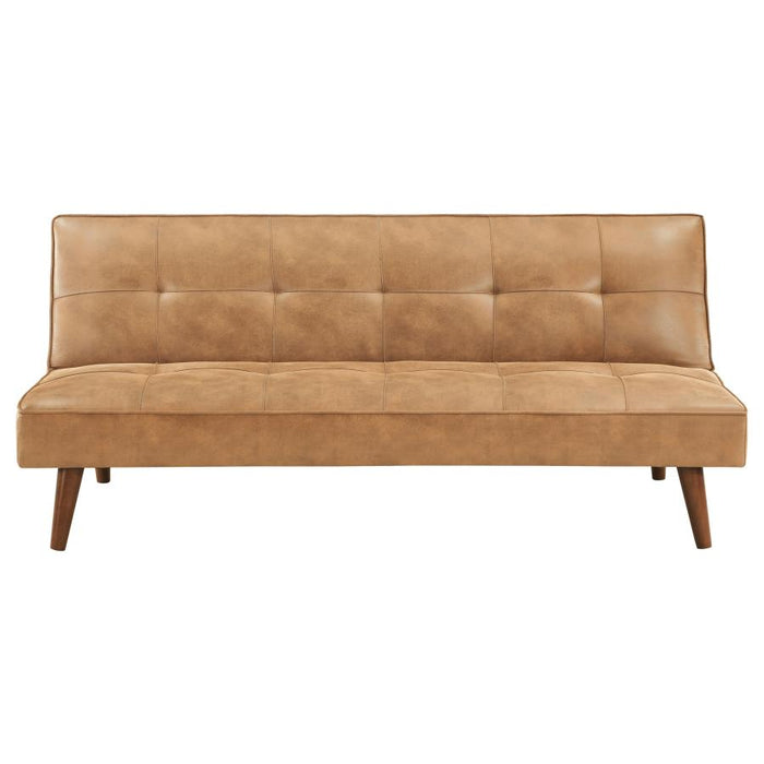 Jenson Multipurpose Upholstered Tufted Convertible Sofa Bed Saddle Brown