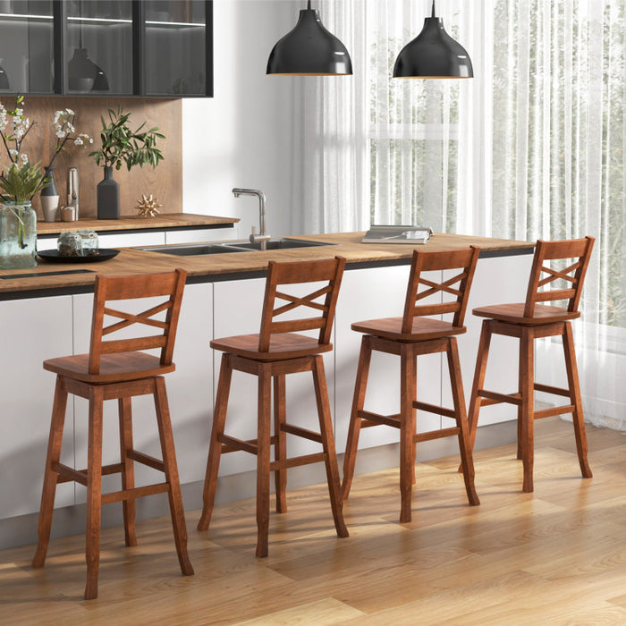 Swivel 30-Inch Bar Height Stool Set of 2 with Footrest