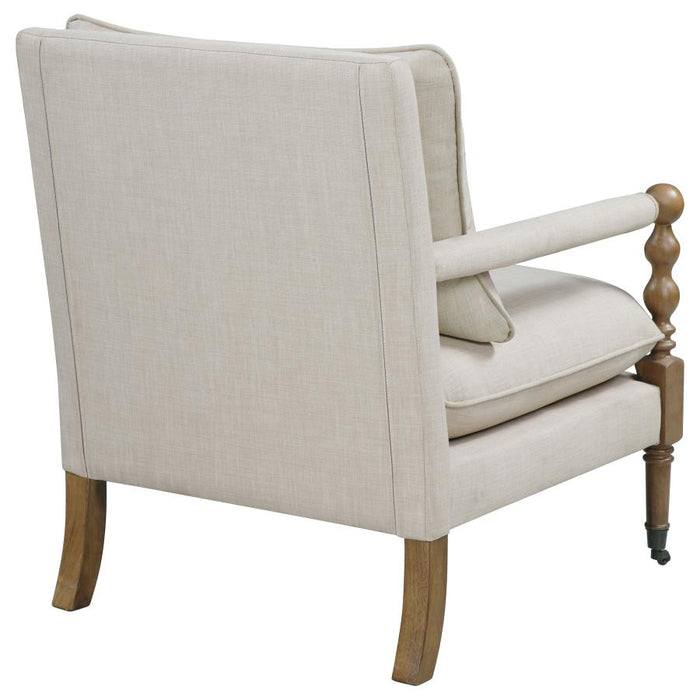 Dempsy Upholstered Accent Chair With Casters Beige