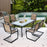 60 x 38 Inch Rectangular Patio Dining Table with 1.6 Inch Umbrella Hole