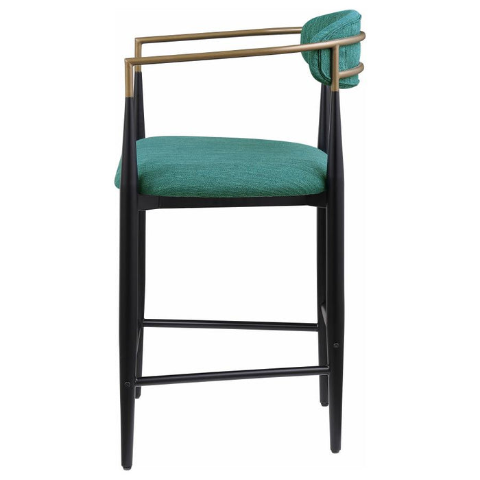 Tina Metal Counter Height Bar Stool with Upholstered Back and Seat