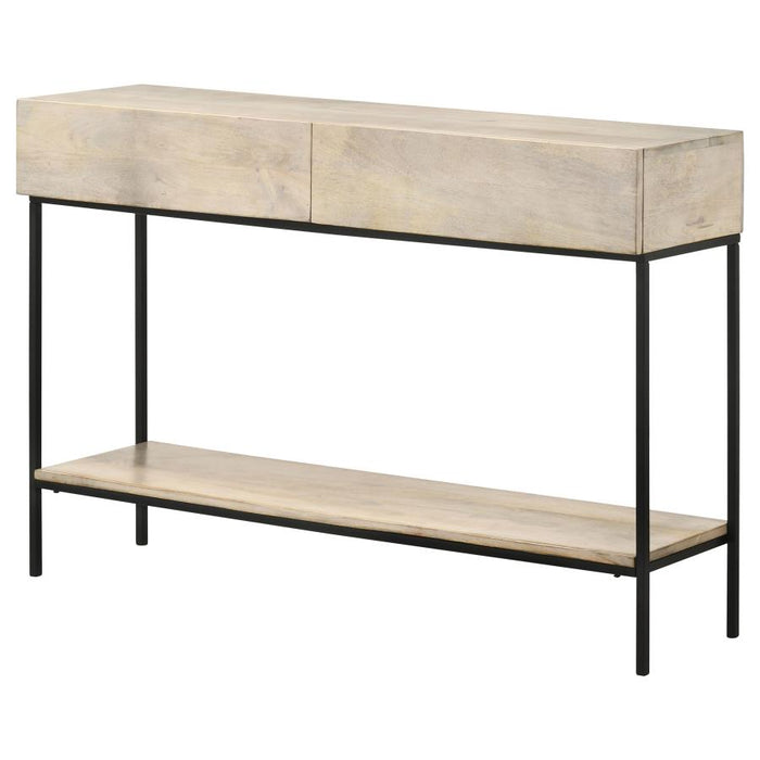 Rubeus 2-Drawer Console Table With Open Shelf White Washed