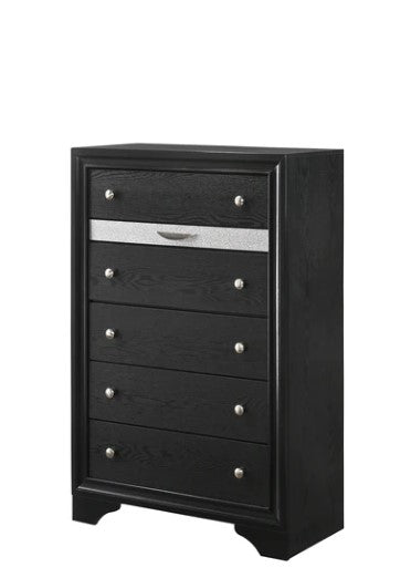 Regata Black/Silver Storage Platform Bedroom Set