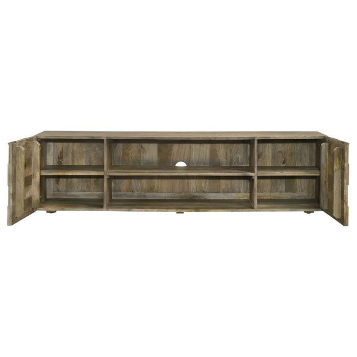 Keese 2-door Wood 70" TV Stand Media Console Mango Brown