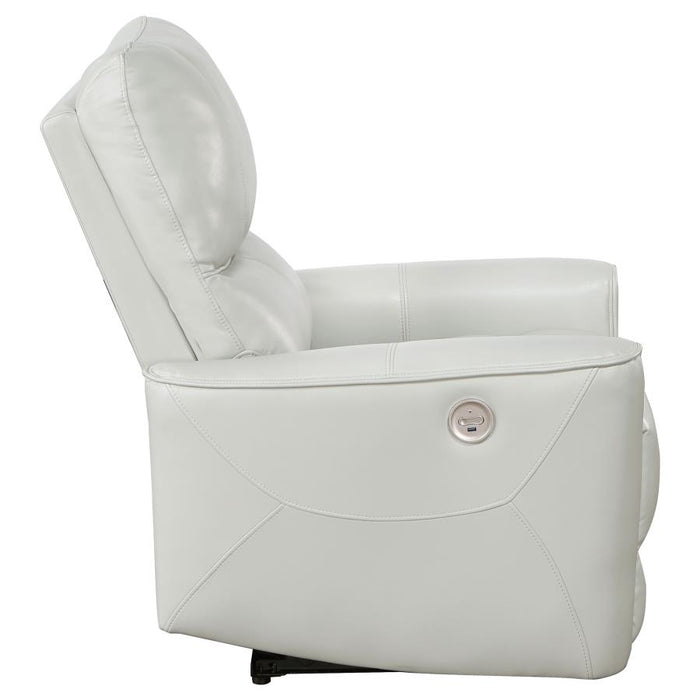 Greenfield Upholstered Power Recliner Chair Ivory