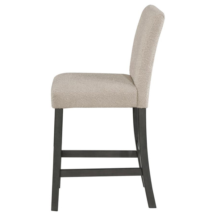 Alba Boucle Upholstered Counter Height Dining Chair Beige and Charcoal Grey (Set of 2)