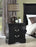 Louis Philip 2 Drawer Black Nightstand