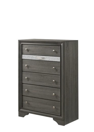 Regata 6 Drawer Gray/Silver Chest