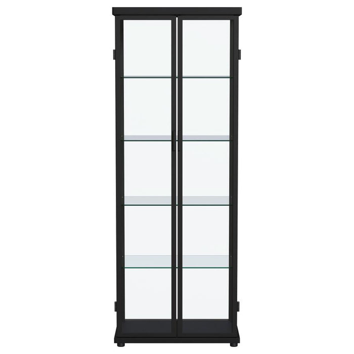 Aero 5-shelf Display Curio Cabinet with LED Lighting Black