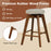 2 Pieces 26 Inch Backless Swivel Barstools with Linen Fabric Seat