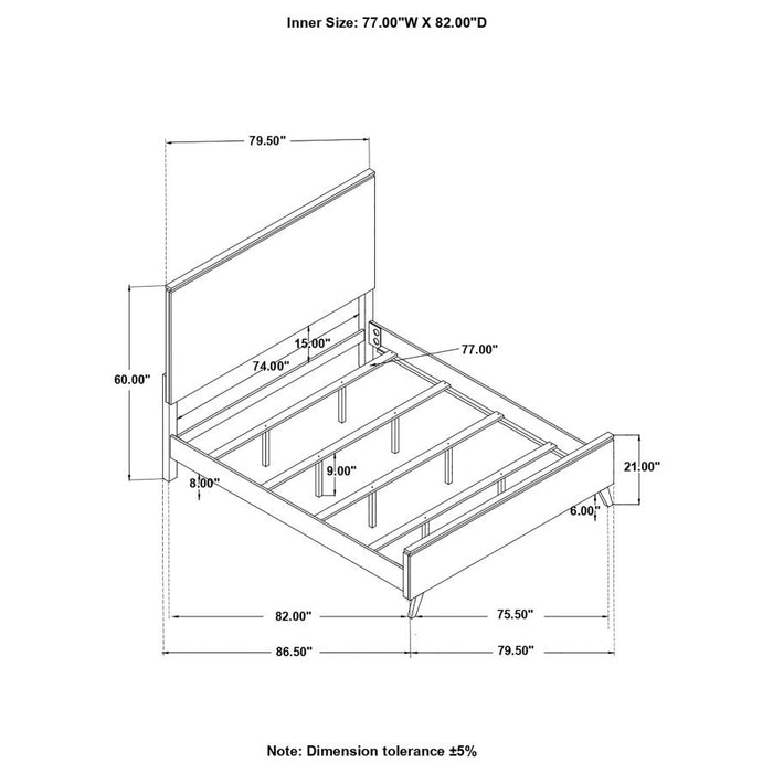 Nathan High Headboard Panel Bed Grey