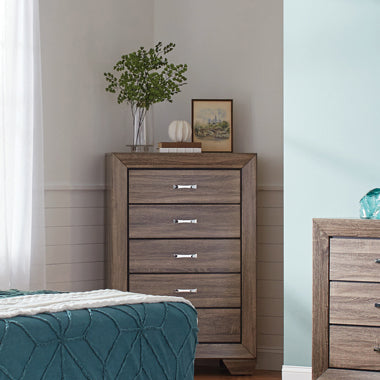 Kauffman Storage Bedroom Set with High Straight Headboard