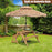 2-in-1 Transforming Interchangeable Wooden Picnic Table Bench with Umbrella Hole