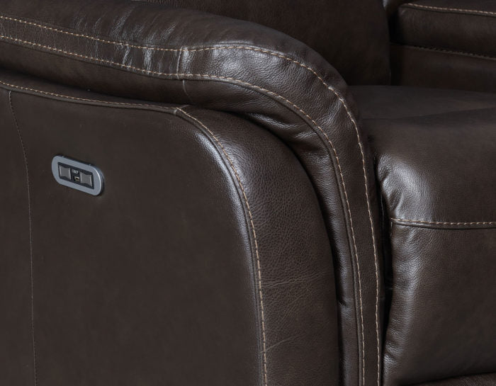 Fortuna Leather Dual Power Reclining Sofa