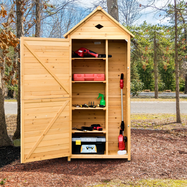 Wooden Outdoor Lockable Garden Tool Storage