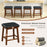 Set of 2 24/30 Inch Dining Bar Stool with Rubber Wood