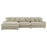 Blaine Upholstered Reversible Sectional Sofa Set With Amrless Chair Sand