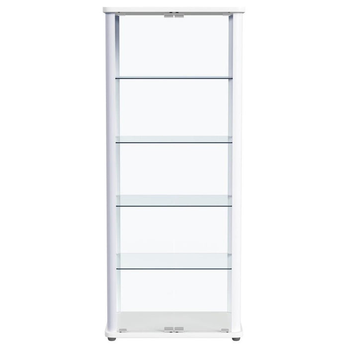 Aero 5-shelf Display Curio Cabinet with LED Lighting White