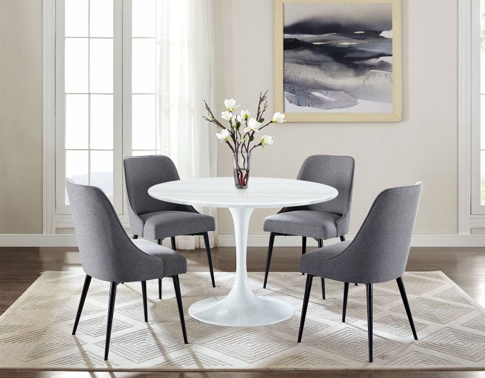 Colfax 45 inch Round Marble Dining Table