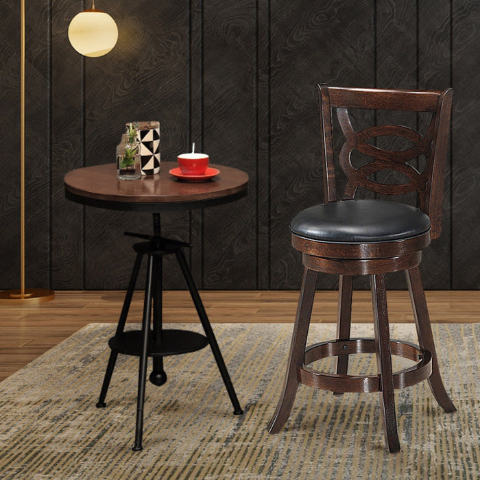 24/29 Inch Counter Height Upholstered Swivel Bar Stool with Cushion Seat