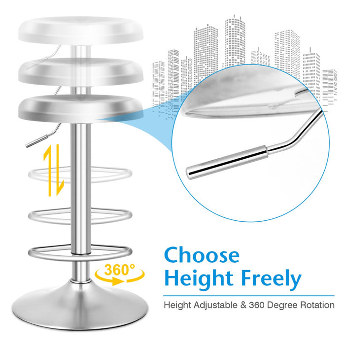 Modern Swivel Adjustable Height Bar Stool with Footrest