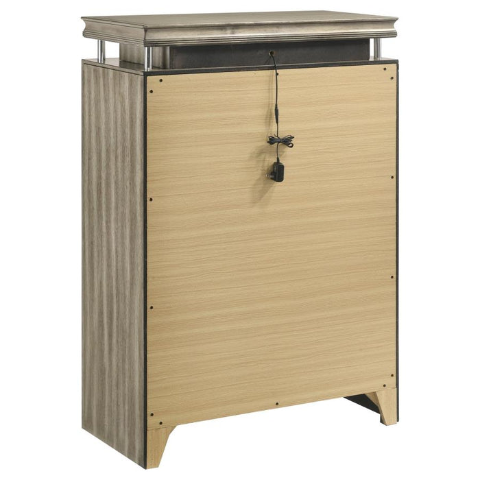 Giselle 6-Drawer Bedroom Chest With LED Rustic Beige