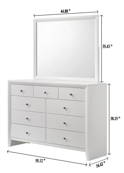 EVAN DRESSER MIRROR WHITE