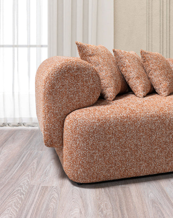 Lena Orange Boucle 3-Piece Curved Sectional