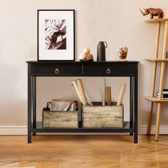 Console Table with Drawer Storage Shelf for Entryway Hallway