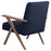 Cheryl Wooden Arms Accent Chair Dark Blue And Walnut