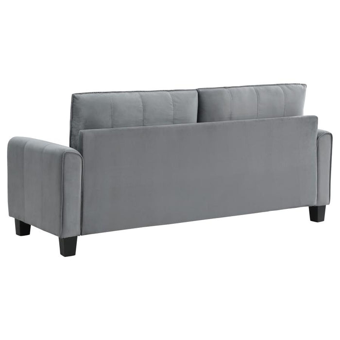 Davis Upholstered Rolled Arm Loveseat Grey